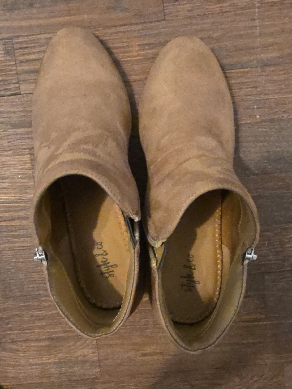 Style & Co. Tan Suede Ankle Booties